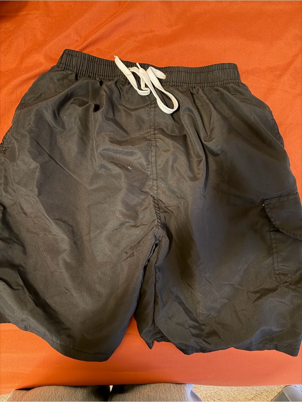 Black Drawstring Swim Shorts